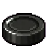 Plain black disc-shaped piece with a gray rim