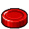 Plain red piece shown from the side, shaped like a disc