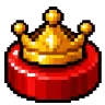 Red piece with a golden crown on top
