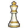 White king with a golden cross on top, in ivory and gold