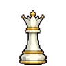 White queen with a pointed crown, in ivory and gold