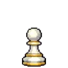 White pawn, the smallest piece, in ivory and gold